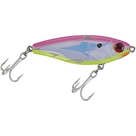 Mirrolure Mirrodine Xl Suspending Twitchbait, 3 18, 916 Oz, 3D Eyes, Fluorescent Hot Pink BackChartreuse 27MR-EC
